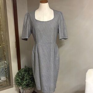 Heroines vintage classy houndstooth print Women's Dress 1/2 sleeve zipped lined